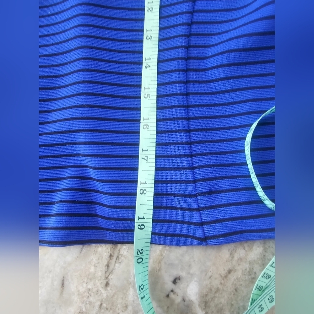 Anthony Richards Blue Black Striped Open Cardigan Jacket - Size 18P - Picture 8 of 8
